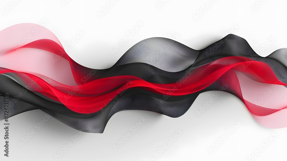 Naklejka premium red and black wave background