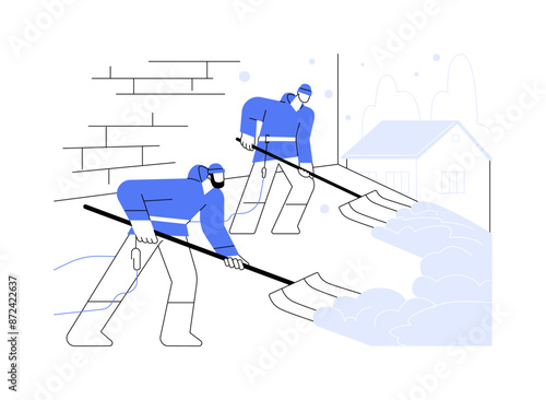 Commercial snow and ice removal abstract concept vector illustration.