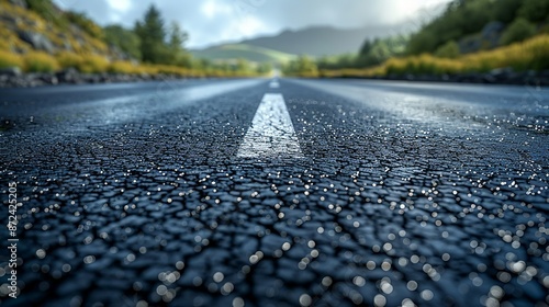 Wallpaper Mural Asphalt road texture with visible wear, tire marks, and slight cracks, providing a realistic urban background for vehicle or street scene illustrations. , Minimalism, Torontodigital.ca