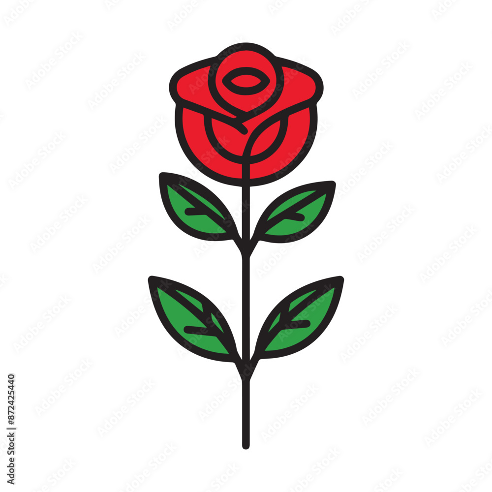 Rose flower red color natural style green leaf celebration design. Rose flower red color natural style green leaf celebration design.
