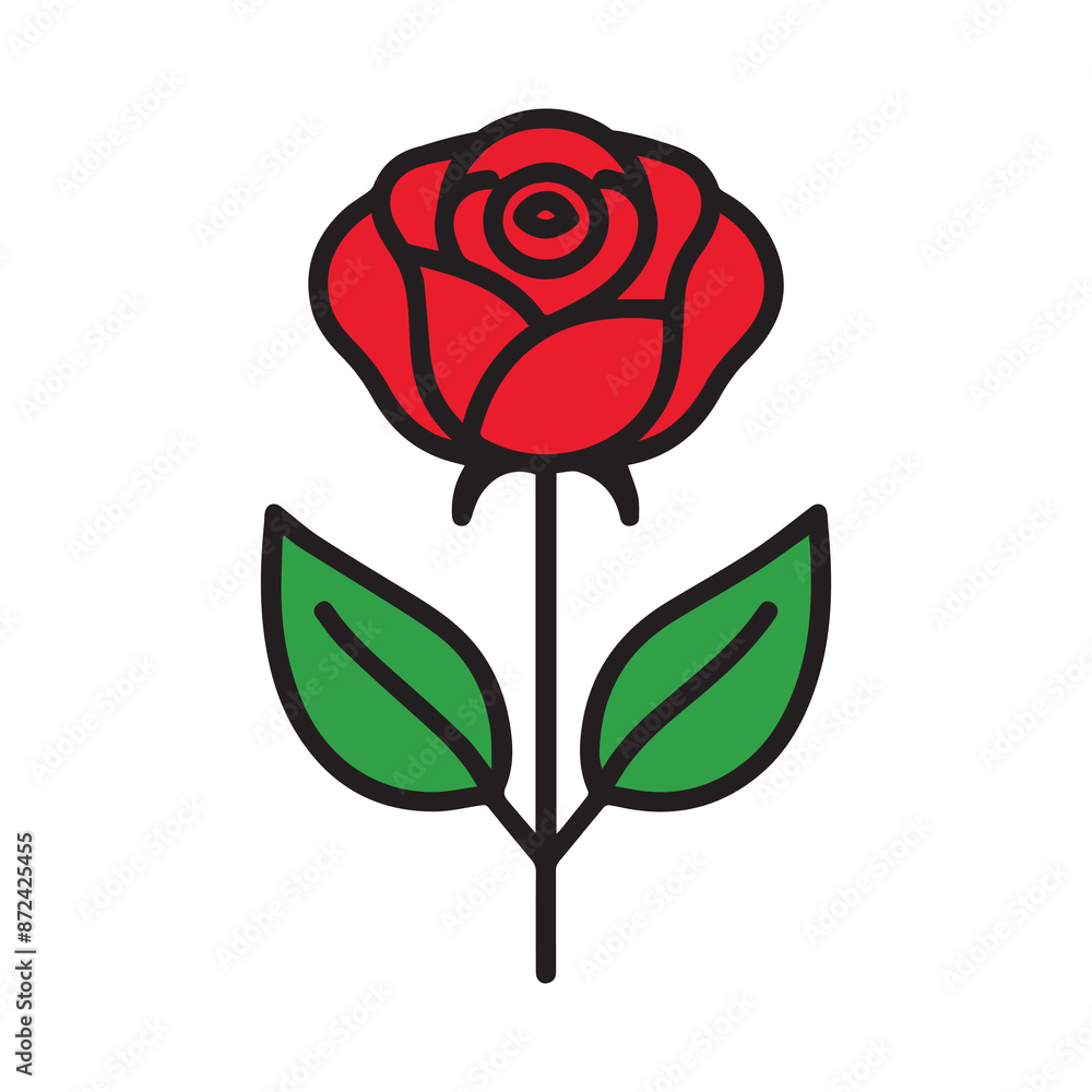 Rose flower red color natural style green leaf celebration design. Rose flower red color natural style green leaf celebration design.