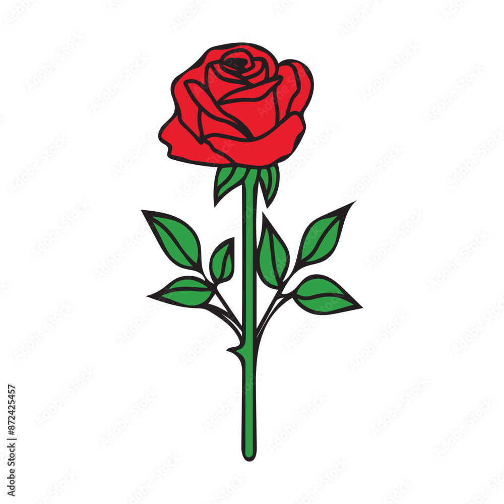 Rose flower red color natural style green leaf celebration design. Rose flower red color natural style green leaf celebration design.