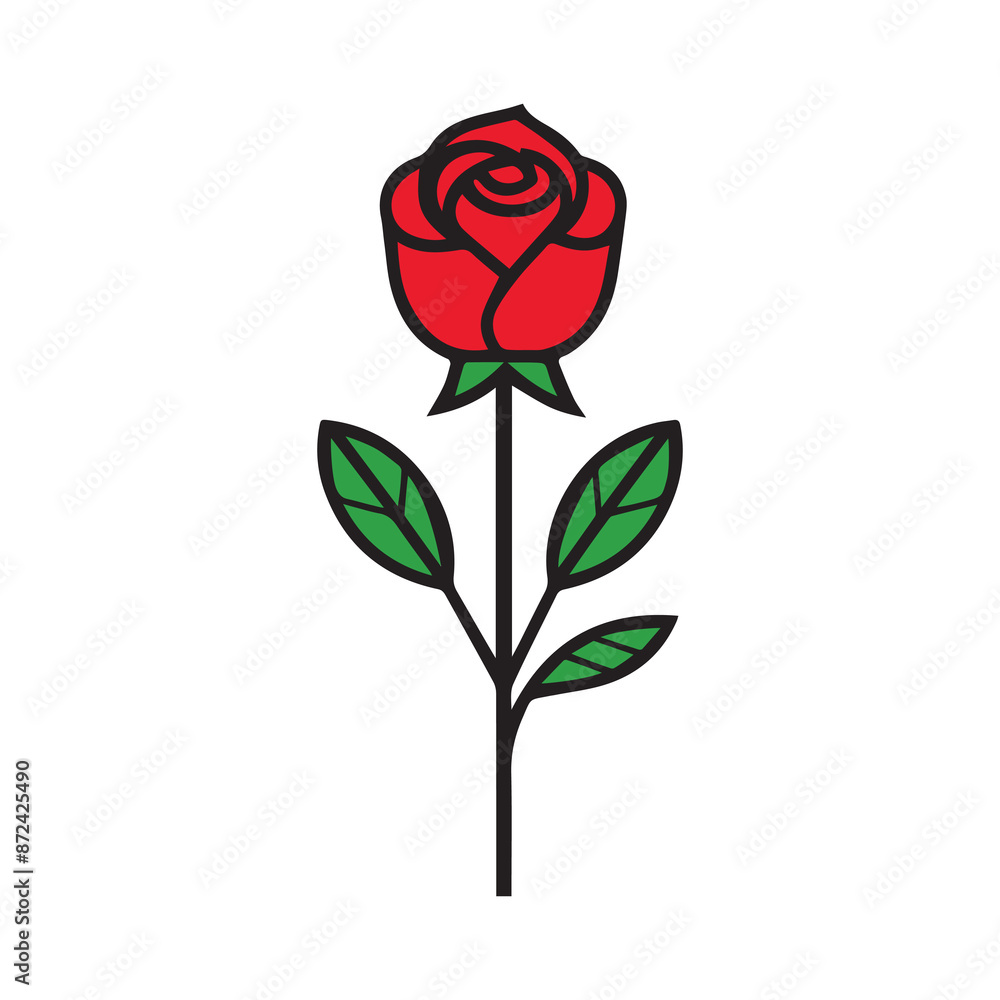 Rose flower red color natural style green leaf celebration design. Rose flower red color natural style green leaf celebration design.