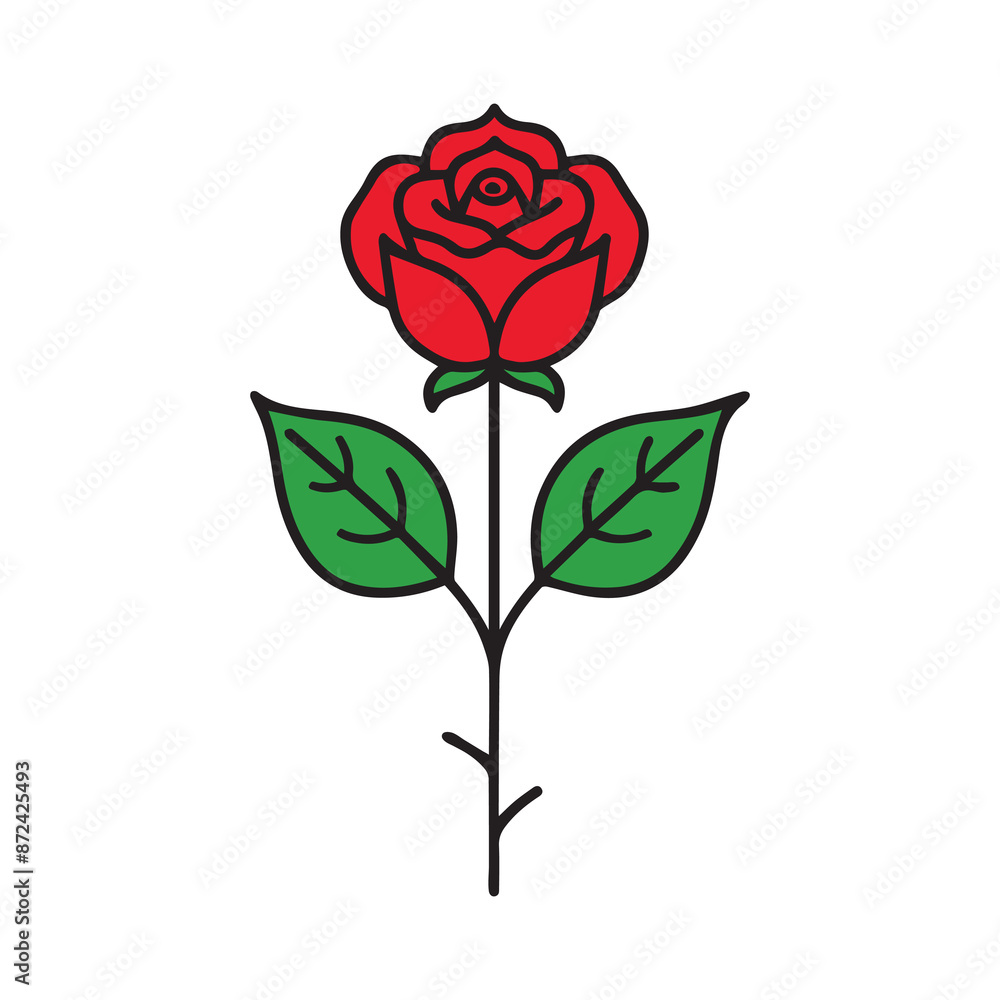Rose flower red color natural style green leaf celebration design. Rose flower red color natural style green leaf celebration design.