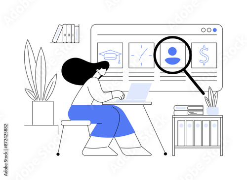 HR management software abstract concept vector illustration.