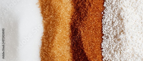 Wallpaper Mural Overhead view of brown and white sugar, labels visible, showcasing a fresh and natural environment. Isolated background, studio lighting for clarity and quality Torontodigital.ca