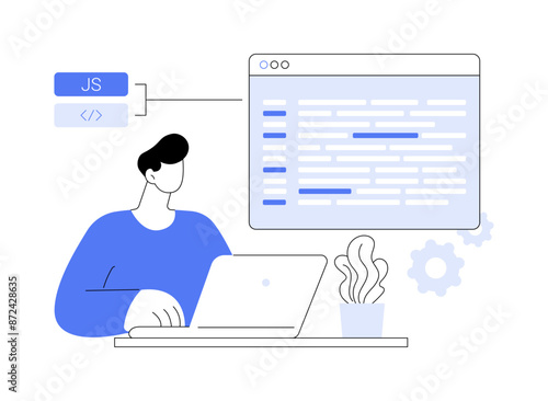 Javascript abstract concept vector illustration.