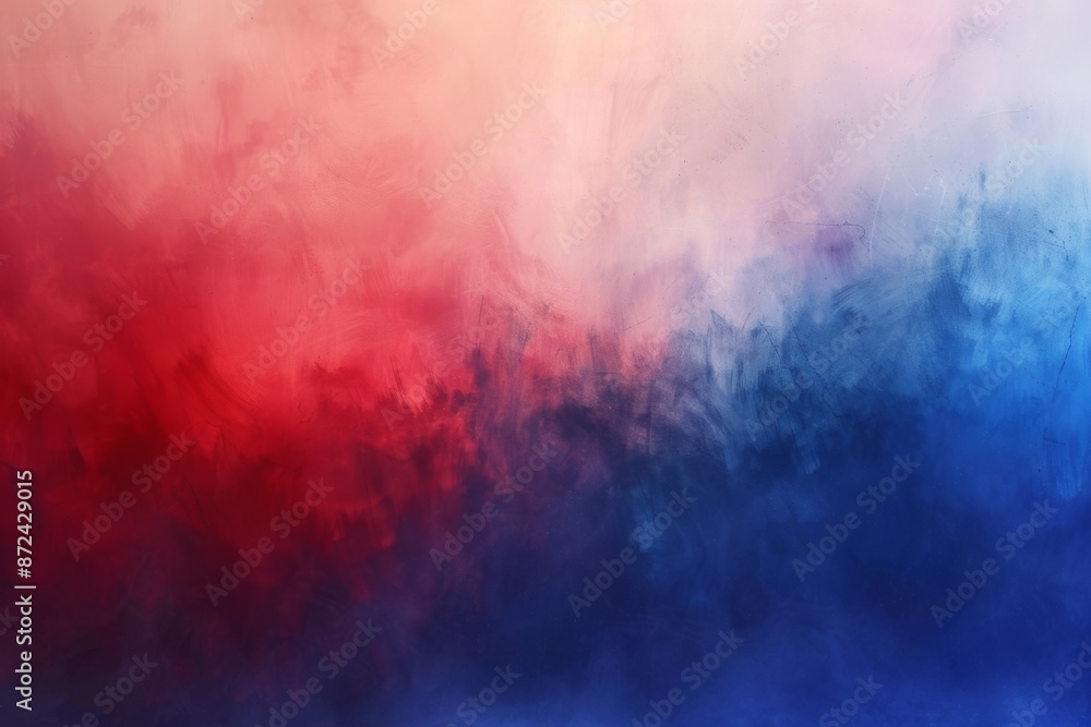 A vibrant abstract painting with a gradient from deep red to royal blue, blending through shades of purple in the center. Swirling textures create a misty, ethereal effect. A vibrant abstract painting with a gradient from deep red to royal blue, blending through shades of purple in the center. Swirling textures create a misty, ethereal effect.