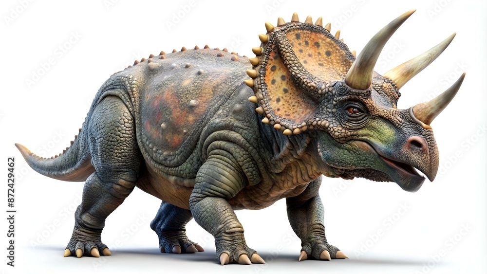 Triceratops Ceratopsian Herd Member on a White or Clear Surface PNG Transparent Background Triceratops Ceratopsian Herd Member on a White or Clear Surface PNG Transparent Background