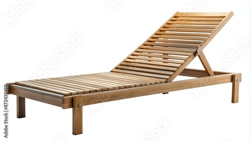 Minimalist Wooden Outdoor Chaise on a transparent background