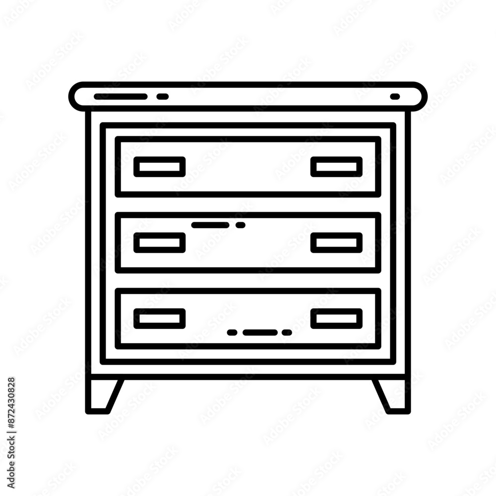 Drawer interior design line icon Drawer interior design line icon