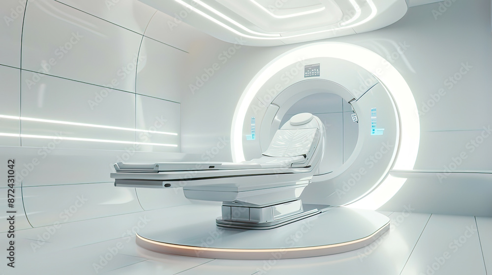 Hyper-realistic image of a futuristic health assessment device advanced diagnostics bright white lighting Hyper-realistic image of a futuristic health assessment device advanced diagnostics bright white lighting