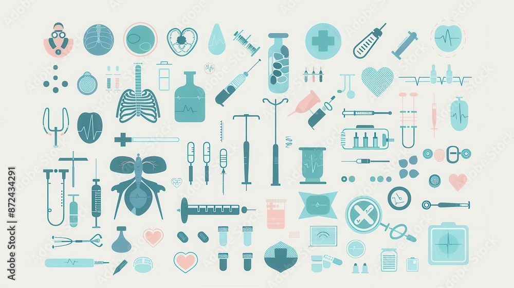 comprehensive medical icon set featuring 200 flat design elements ...