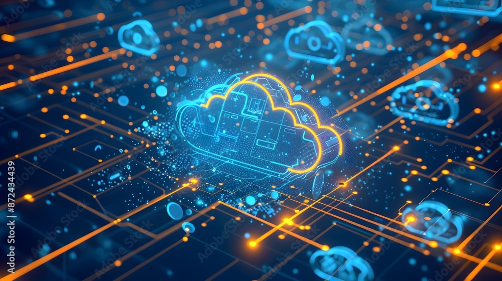 Fototapeta premium cloud technology background