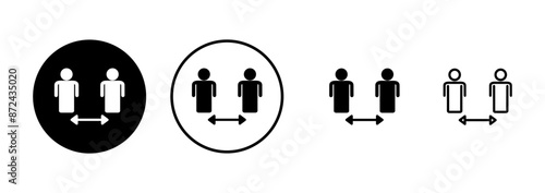 Social distancing icon vector isolated on white background. Keep distance sign. Coronavirus. Social Distancing and Self Quarantine.