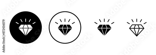 Diamond icon vector isolated on white background. Diamond vector icon. Gemstone symbol