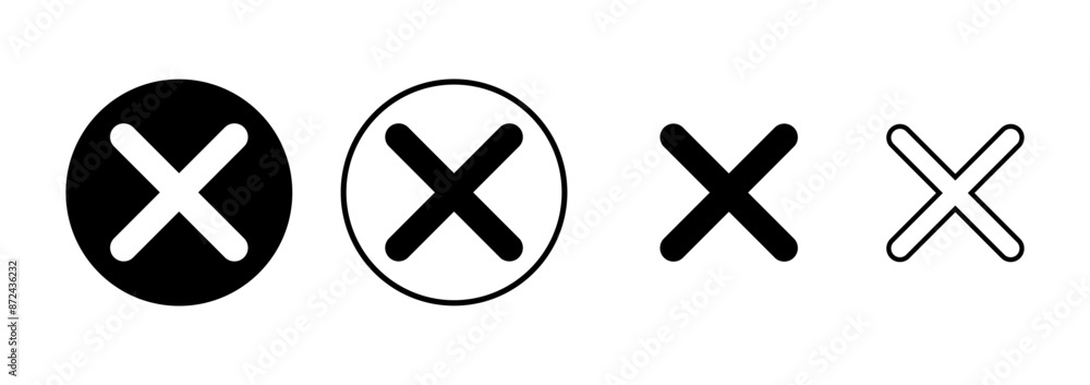 Obraz premium Close icon vector isolated on white background. Delete icon. remove, cancel, exit symbol