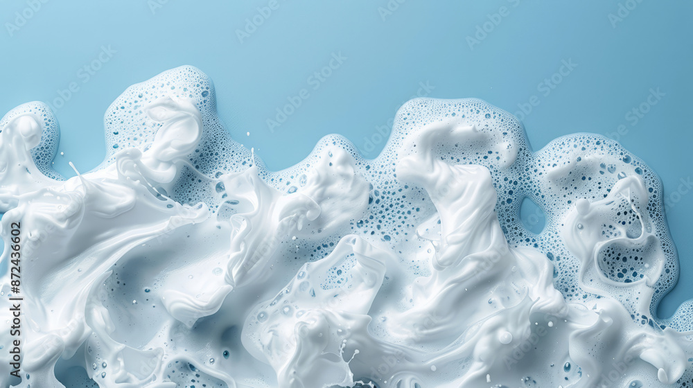 shampoo foam on a blue background shampoo foam on a blue background