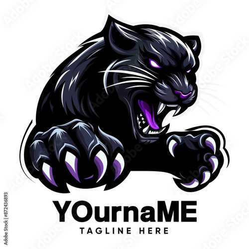 Black panther logo design template