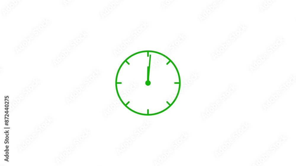 Clock icon flat style 24 hours timer clock animation with moving arrows. Clock icon flat style 24 hours timer clock animation with moving arrows.