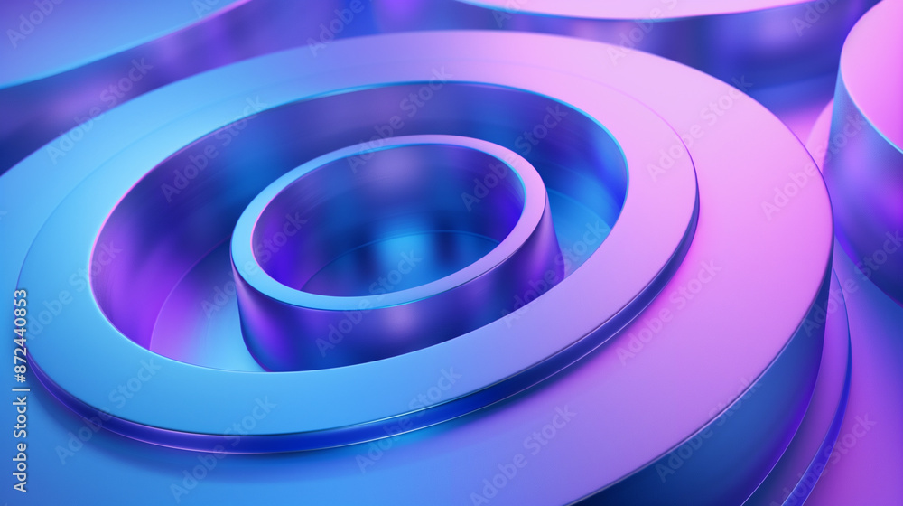 abstract background with 3d rings, relaxing wallpaper blue and purple gradient color, business background abstract background with 3d rings, relaxing wallpaper blue and purple gradient color, business background