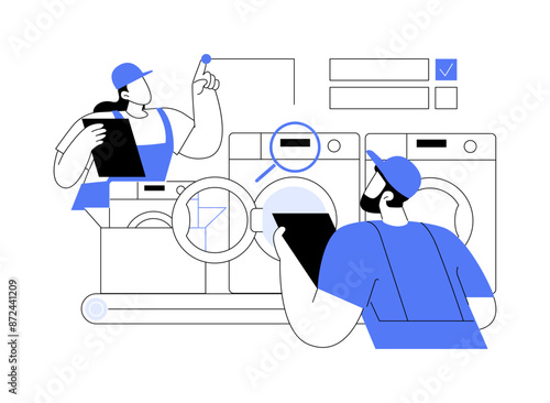 Testing of complete appliance abstract concept vector illustration.