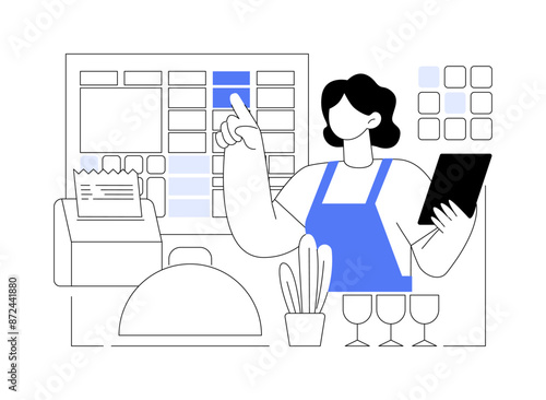 POS software abstract concept vector illustration.