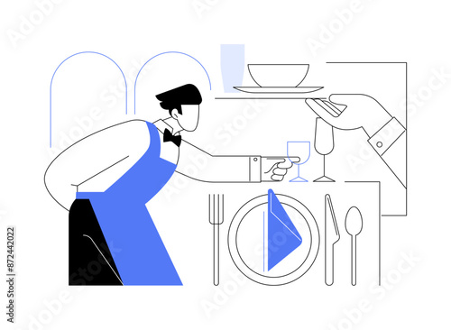 Table setting abstract concept vector illustration. photo