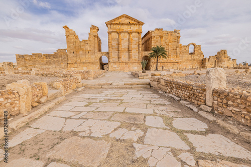 Subaytilah, Kasserine, Tunisia. Capitoline temples at the Byzantine Roman ruins in Sbeitla. photo