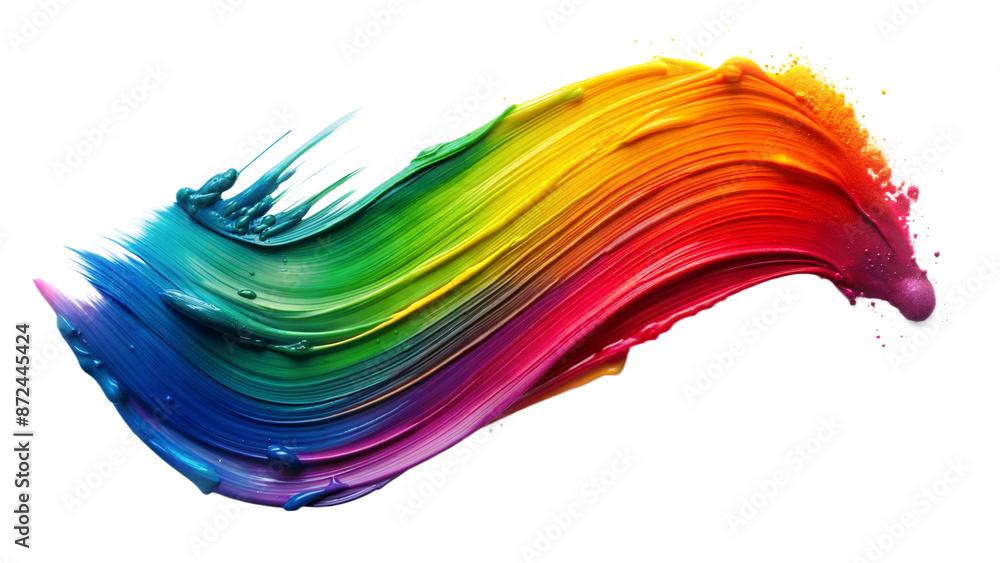 Colorful Rainbow Paint Stroke On Transparent Background Colorful Rainbow Paint Stroke On Transparent Background