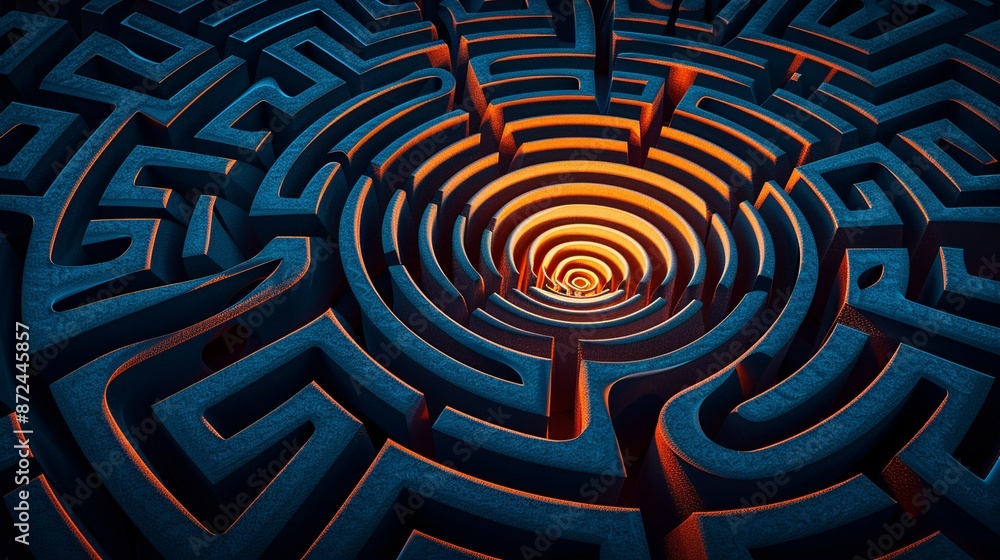 Circular maze pattern with varying line thickness and overlapping paths, perfect for creating intricate and engaging backgrounds. , Minimalism, Circular maze pattern with varying line thickness and overlapping paths, perfect for creating intricate and engaging backgrounds. , Minimalism,