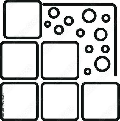 Quadro em tela Line icon representing a porous material, showing the concept of porosity and pe