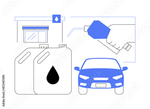 Filling gas can abstract concept vector illustration.