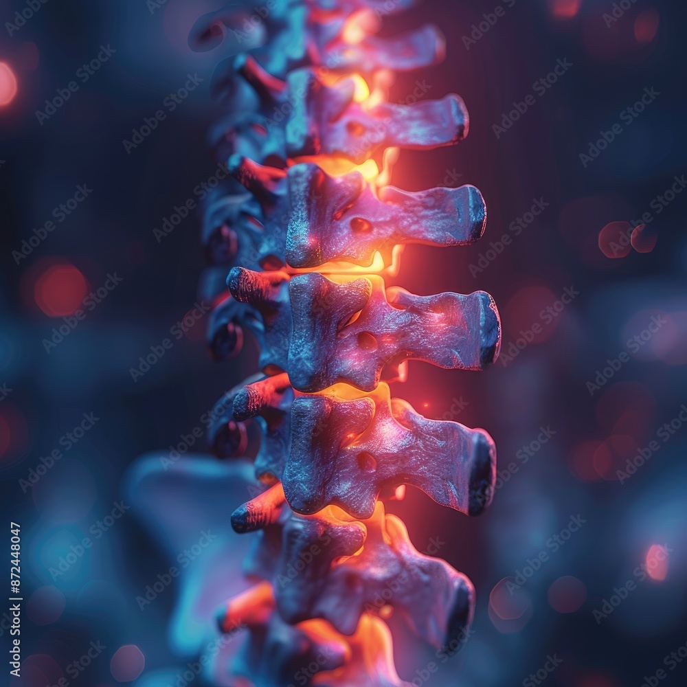 Human Backbone Alignment Anatomical image : visual of spine, intricate structure and alignment ...