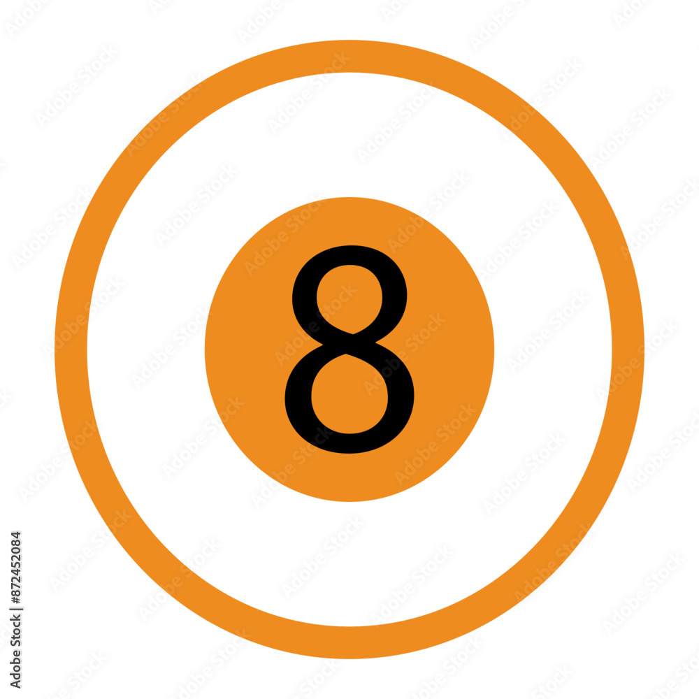 Billiard Ball Icon number 8 vector illustration. EPS 10. Billiard Ball Icon number 8 vector illustration. EPS 10.