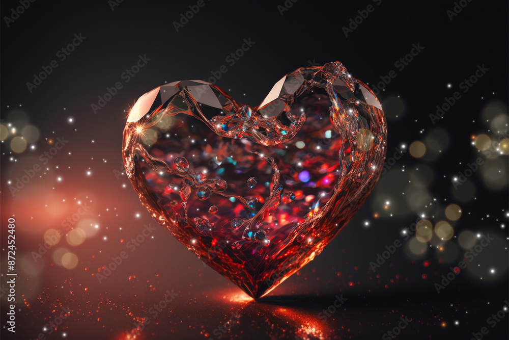 The Enchanting Valentine Heart Crystal of Sparkling Symbol of Love and Romance. Perfect for enhancing your holiday-themed projects, greeting cards, romantic event invitations, and promotional material The Enchanting Valentine Heart Crystal of Sparkling Symbol of Love and Romance. Perfect for enhancing your holiday-themed projects, greeting cards, romantic event invitations, and promotional material