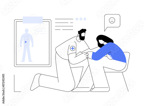 Abdominal pain abstract concept vector illustration.