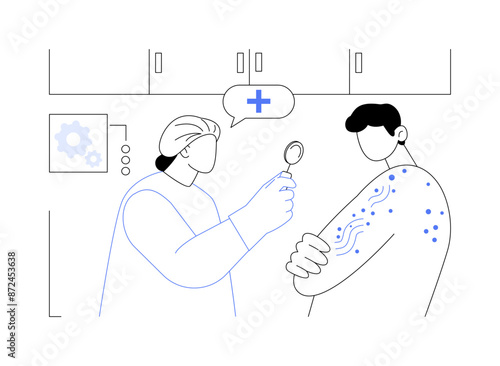 Skin rash abstract concept vector illustration.