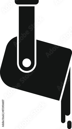 Black silhouette icon of a bucket pouring molten metal, representing an industrial process