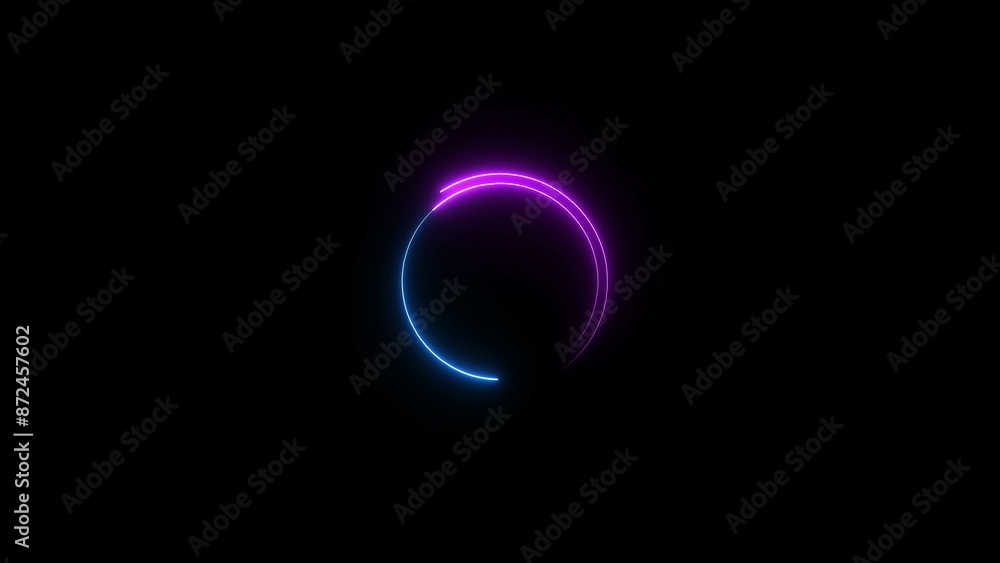 Abstract neon countdown timer clock icon illustration isolated on black background. Abstract neon countdown timer clock icon illustration isolated on black background.