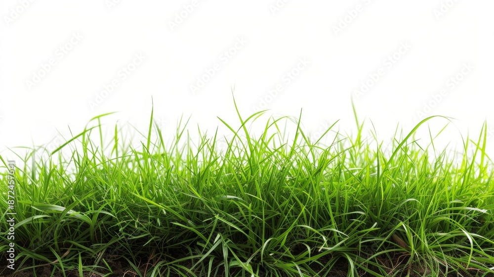 Fototapeta premium Cut green grass field on white background
