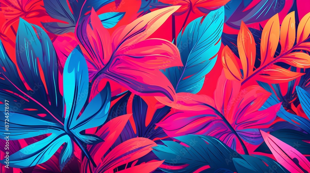 purple and blue tropical leaf background purple and blue tropical leaf background