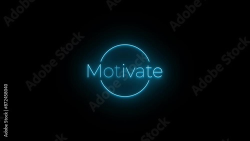 Neon Light Element Animation with Element and text Motivate