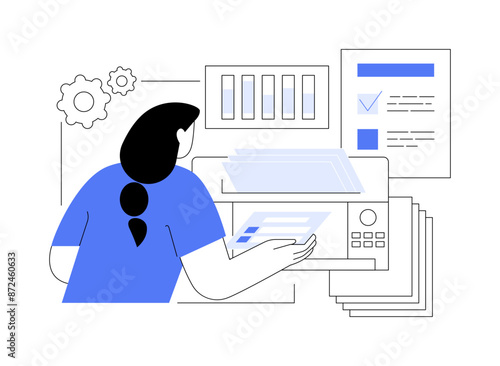 Ballot scanning abstract concept vector illustration.