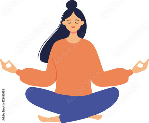 Woman Meditating in Lotus Position