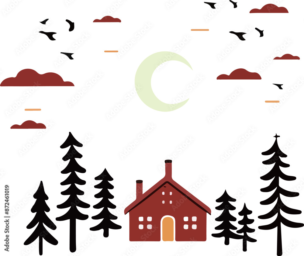 Obraz premium Cozy Cabin in the Woods