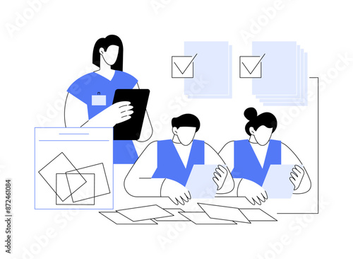Ballot manual sorting abstract concept vector illustration.