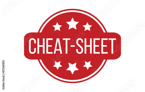 Red Cheat sheet Rubber Stamp Seal Vector illustration isolated on white background