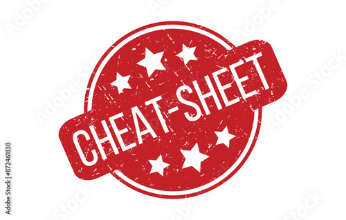 Red Cheat sheet Rubber Stamp Seal Vector illustration isolated on white background