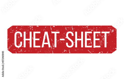 Red Cheat sheet Rubber Stamp Seal Vector illustration isolated on white background